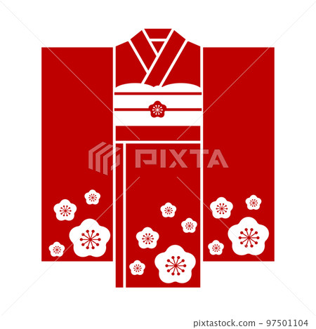Large furisode KIMONO vector kimono furisode New Year icon 97501104