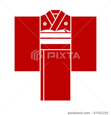 Nakafurisode KIMONO 矢量和服 Tomesode 新年圖標 Nakafurisode KIMONO 矢量和服 Tomesode 新年圖標 97501105