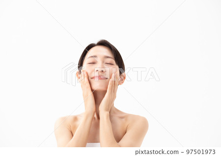 Skin care women white background 97501973