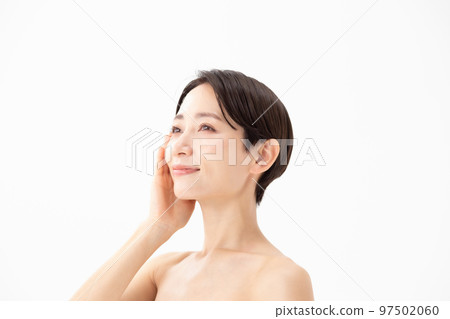 Skin care women white background 97502060