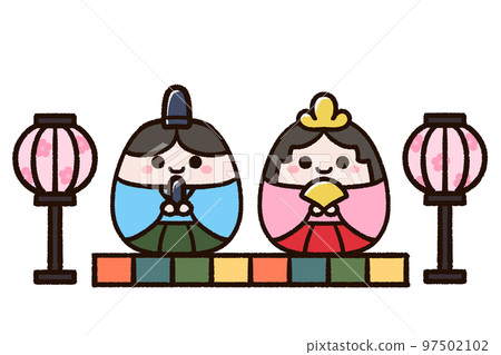 可愛的雛人偶、人偶、天皇 可愛的雛人偶、人偶、天皇 97502102