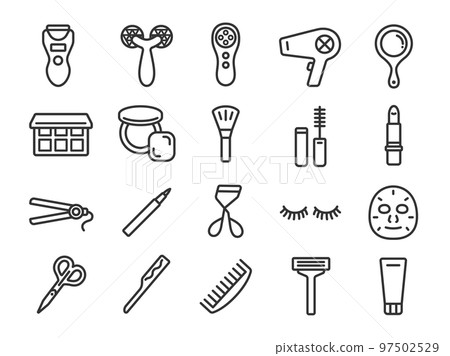 Illustration set of beauty icons 97502529