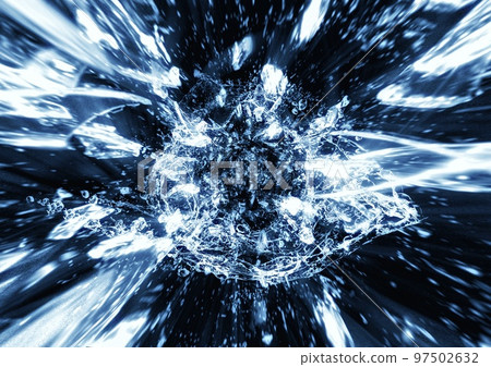 Abstract background with radially scattered pieces of ice 97502632