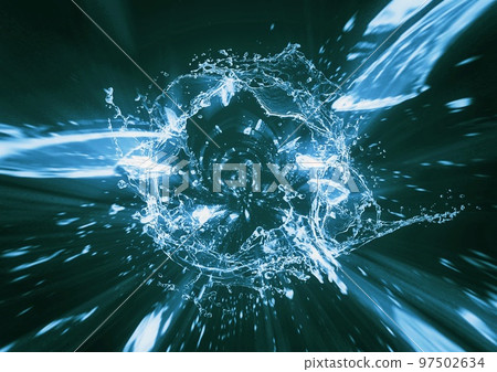 Abstract background with radially scattered pieces of ice 97502634