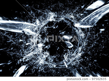 Abstract background with radially scattered pieces of ice Abstract background with radially scattered pieces of ice 97502635
