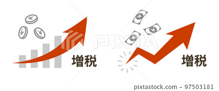 Tax increase arrow and graph image material, vector illustration data 97503181
