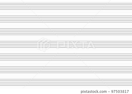 Music blank note stave seamless pattern. Blank classical music paper sheet for school. Note book line grid for melody and songs. Vector illustration isolated on white background 97503817