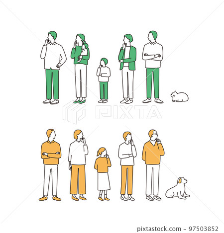 Thinking family whole body image set Thinking family whole body image set 97503852