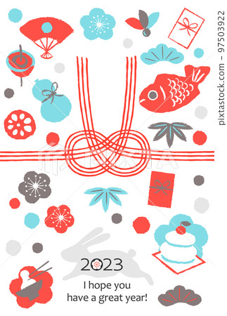 2023 New Year's card Various New Year's greetings for the year of the rabbit 97503922