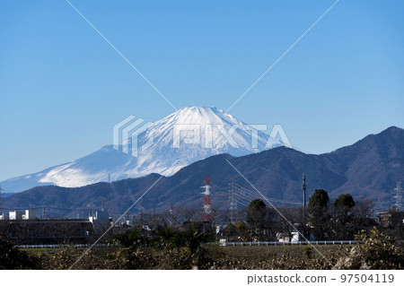 從神奈川看到初冬的富士山 從神奈川看到初冬的富士山 97504119