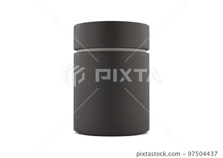 Black paper tube package mockup isolated on white background Black paper tube package mockup isolated on white background 97504437