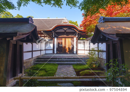 Ryoan-ji Temple Imperial messenger gate Autumn foliage season 97504894