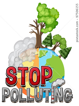 Stop pollution banner vector concept 97506155