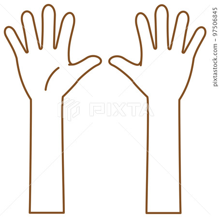 手張開手指的圖像插圖(兩側設置) 手張開手指的圖像插圖(兩側設置) 97506845