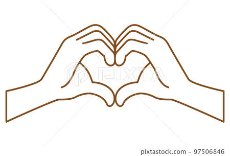 一隻手做心形的圖像插圖 一隻手做心形的圖像插圖 97506846