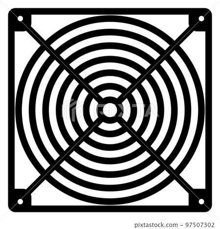 Silhouette of protective grid for power supply isolated on white background. Clipart. Silhouette of protective grid for power supply isolated on white background. Clipart. 97507302