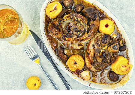 Pork knuckle, Octoberfest party 97507568