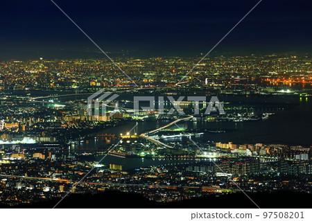 [Hyogo Prefecture] Night view of Kobe seen from Mt. Rokko 97508201