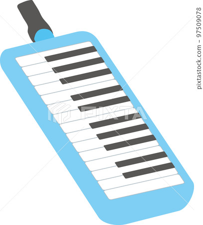 可愛的樂器_鍵盤口琴_淡藍色 可愛的樂器_鍵盤口琴_淡藍色 97509078