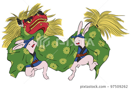 rabbit lion dance rabbit lion dance 97509262