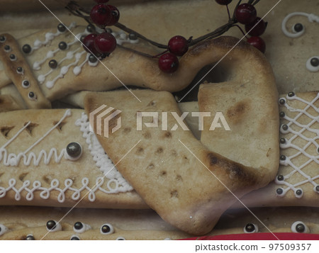 Toledo Spain christmas Traditional marzipan sweet made with almond mill, eggs, water and sugar. Toledo Spain christmas Traditional marzipan sweet made with almond mill, eggs, water and sugar. 97509357