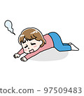 Illustration of a unmotivated and dull woman 97509483