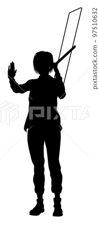 Protest Rally March Picket Sign Silhouette Person Protest Rally March Picket Sign Silhouette Person 97510632