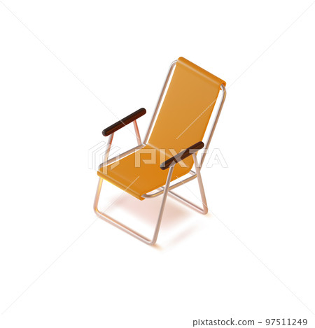 3d Folding Camping Chair Plasticine Cartoon Style Isolated on a White Background. Vector illustration of Portable Picnic Furniture 3d Folding Camping Chair Plasticine Cartoon Style Isolated on a White Background. Vector illustration of Portable Picnic Furniture 97511249