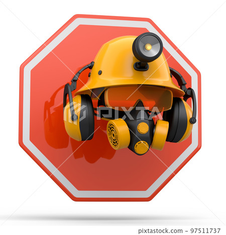 Set of construction wear for repair and installation on white background Set of construction wear for repair and installation on white background 97511737