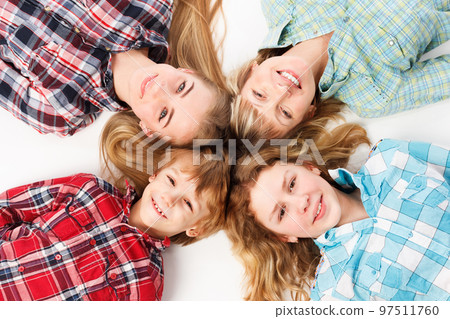 Happy children isolated on white 97511760