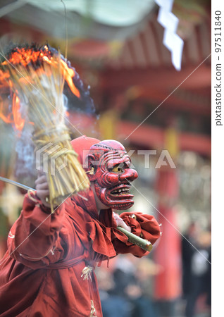 Nagata Shrine ancient style religion ceremony where demons dance Nagata Shrine ancient style religion ceremony where demons dance 97511840