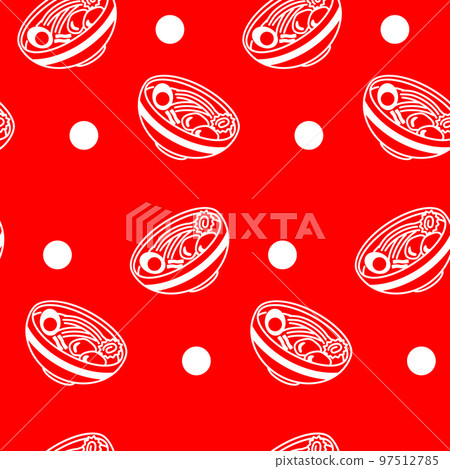 拉麵和圓點無縫圖案插圖背景材料 97512785