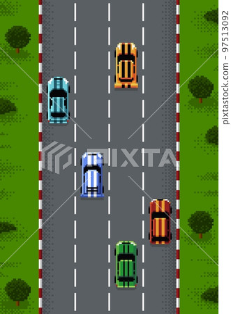 Top down Pixel Car  : Race to the Pixelated Finish!