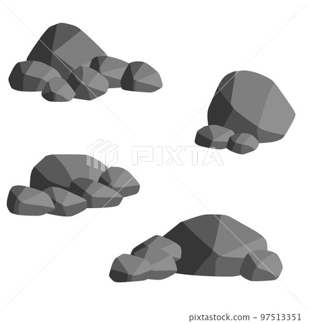 Natural wall stones and smooth and rounded grey rocks. 97513351