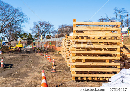 River construction Riverbed construction Timber flooring construction River construction Riverbed construction Timber flooring construction 97514417