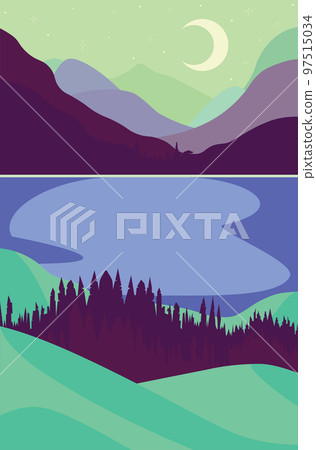 Night lake in the mountains 97515034