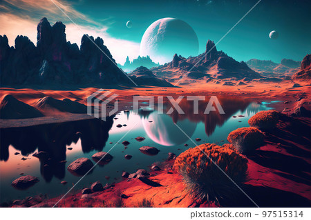 Extrasolar alien planet wonderful surface Extrasolar alien planet wonderful surface 97515314