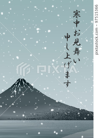 Mt.Fuji winter greeting 97515366