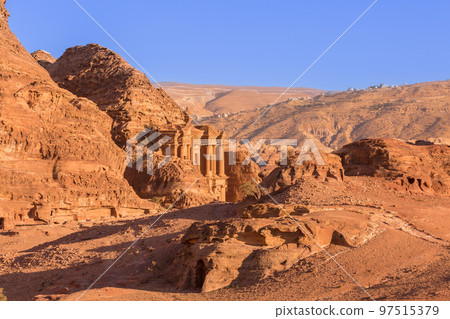 Ad Deir Monastery, Petra, Jordan at sunset Ad Deir Monastery, Petra, Jordan at sunset 97515379