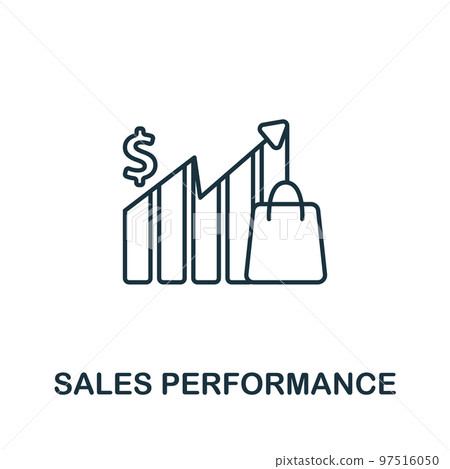 Sales Performance icon. Monochrome simple Product Management icon for templates, web design and infographics 97516050