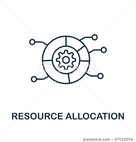 Resource Allocation icon. Monochrome simple Product Management icon for templates, web design and infographics 97516054