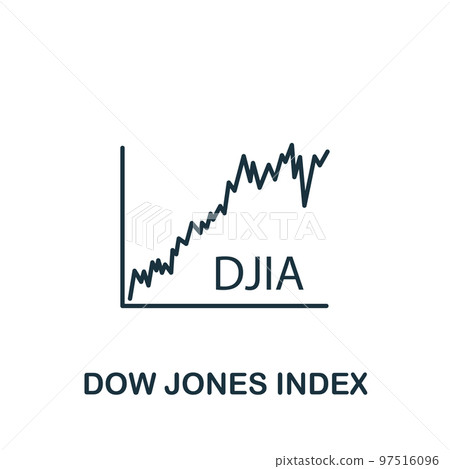 Dow Jones Index icon. Monochrome simple Policy icon for templates, web design and infographics 97516096