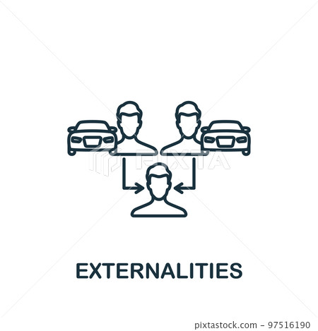 Externalities icon. Monochrome simple Policy icon for templates, web design and infographics 97516190