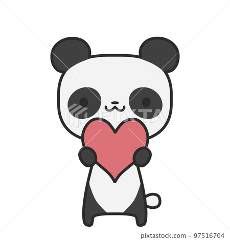 Panda with a red heart 97516704
