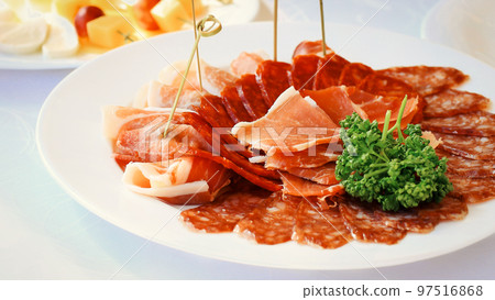 close up. delicious dishes on the table in the restaurant close up. delicious dishes on the table in the restaurant 97516868