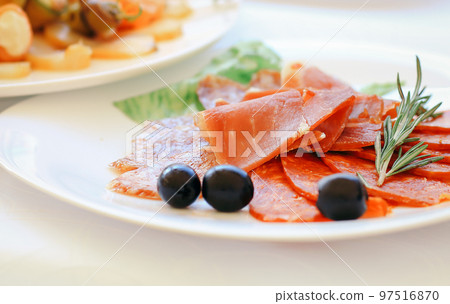 catering table set service with silverware and glass 97516870