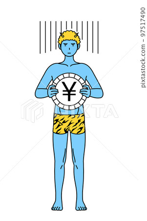 匯率損失和日元貶值的圖像,穿虎褲的藍魔男,傳統活動,節分 匯率損失和日元貶值的圖像,穿虎褲的藍魔男,傳統活動,節分 97517490