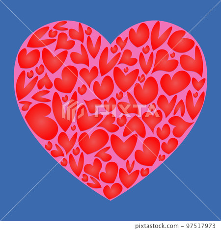 saint valentines day picture of big pink love heart consists of hearts with red fill saint valentines day picture of big pink love heart consists of hearts with red fill 97517973
