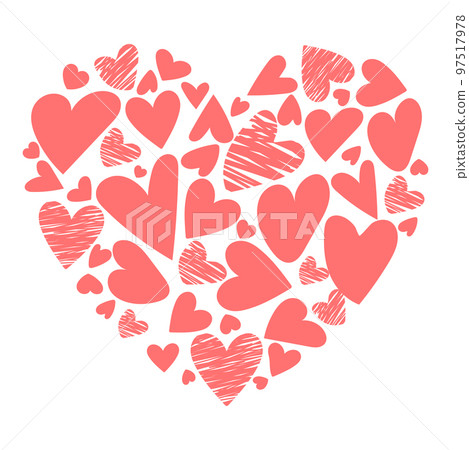 heart shaped illustration in hand drawn style heart shaped illustration in hand drawn style 97517978