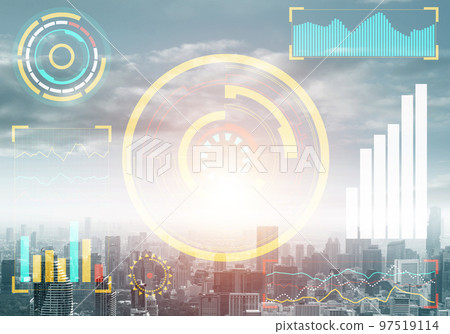 Double exposure business concept with graphics Double exposure business concept with graphics 97519114